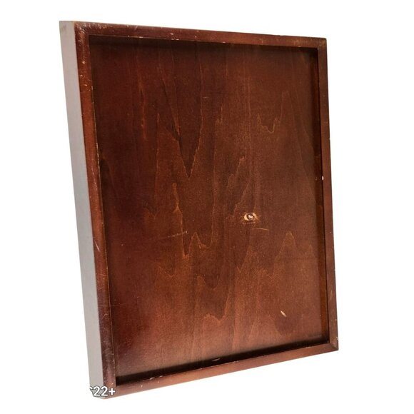 Wooden Serving Tray With Handles For Kitchen Or Home Décor Rectangular Dark Brow - Picture 4 of 8